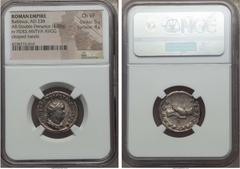 Ancients Balbinus (Apr.-July AD 238). AR antoninianus (4.88 gm). NGC Choice VF 5/5 - 4/5. Rome. IMP CAES D CAEL BALBINVS AVG, radiate, draped, cuirassed bust right, seen from front / FIDES MVTVA AVGG,