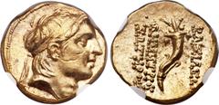 Ancients SELEUCID KINGDOM. Demetrius I Soter (162-150 BC). AV stater (18mm, 8.59 gm, 12h). Uncertain mint in Cilicia or Northern Syria, ca. 152/1 BC. Diademed head of Demetrius right / BAΣIΛEΩΣ ΔEMETR