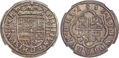 Spain Philip II 8 Reales 1586 MS62 NGC, Segovia (aqueduct) mint, Cayon-3961. One of the most exceptional 8 reales from the reign of Philip II that we have seen and accompanied by a legendary pedigree 