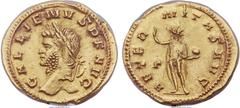Ancients Gallienus (AD 253-268). AV aureus (21mm, 3.37 gm, 12h). NGC MS 4/5 - 4/5. Rome or Milan, ca. AD 264-266(?). GALLIENVS P F AVG, laureate head of Gallienus left / AETER-NITAS AVG, Sol standing 