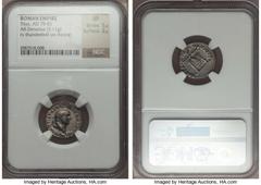 Ancients Roman Imperial Titus (AD 79-81). AR denarius (3.11 gm). NGC XF 5/5 - 3/5. Rome, January-June AD 80. IMP TITVS CAES VESPASIAN AVG P M, laureate head of Titus right / TR P IX IMP XV COS VIII P 