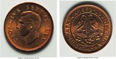 South Africa George VI 11-Piece Proof Set 1952, KM-PS24, bronze Farthing, Halfpenny, Penny, silver Threepence, Sixpence, Shilling, Florin, Halfcrown, Crown, gold 1/2 Pound, and gold Pound. All are pro