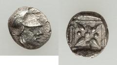 Ancients Greek GROUP LOTS. Greek. Lot of three (3) AR fractions. Fine-VF. Lot includes: Islands of Thrace-Thasos, AR obol or hemiobol Troas-Abydos, AR obol Asia Minor-Uncertain Mint (possibly Ionia), 
