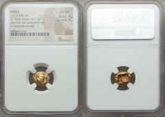 Ancients Greek LYDIAN KINGDOM. Alyattes or Walwet (ca. 610-561 BC). EL third stater or trite (4.71 gm). NGC Choice VF 4/5 - 4/5. Uninscribed issue, Lydo-Milesian standard. Sardes mint. Head of lion ri