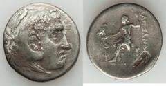 Ancients Greek MACEDONIAN KINGDOM. Alexander III the Great (336-323 BC). AR tetradrachm (15.78 gm). Fine, lamination. Late posthumous issue of Lydia, Phaselis, dated CY 19 (200/199 BC). Head of Heracl
