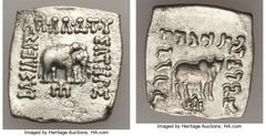 Ancients Oriental INDO-GREEK KINGDOM. Bactria. Apollodotus I Soter (ca. 174-160 BC). AR Indic square drachm (2.32 gm). About VF. Taxila, ca. 165-160 BC. ΒΑΣΙΛΕΩΣ-ΑΠΟΛΛΟΔΟΤΟΥ-ΣΩΤΗΡΟΣ, elephant standing