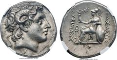Ancients THRACIAN KINGDOM. Lysimachus (305-281 BC). AR tetradrachm (28mm, 17.39 gm, 12h). NGC AU 5/5 - 4/5, Fine Style. Pergamum, 287-282 BC. Head of the Deified Alexander right, diademed and wearing 