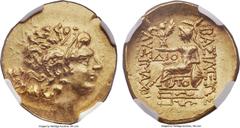 Ancients PONTIC KINGDOM. Time of Mithradates VI Eupator (120-63 BC). AV stater (21mm, 8.38 gm, 12h). NGC Choice MS 5/5 - 5/5. Tomis, in the name and type of Lysimachus of Thrace, ca. 88-86 BC. Diademe