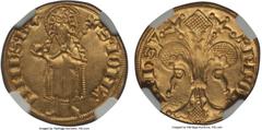 France Dauphins de Viennois. Charles I (1349-1364) gold Florin d'or à la tour ND MS63 NGC, Tower mm, 3.42g, Fr-247, Poey d'Avant-4894, Dup-2453. + KROL | DPhS V, Florentine lily / + • S • IOHΛ | NNES 