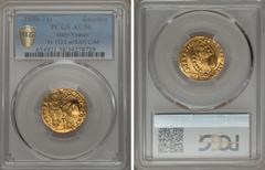 Italy Anonymous gold Countermarked Venetian Zecchino ND (1659-1674) AU58 PCGS, ICV-3223. 3.47g. A Zecchino of Domenico Contarini (Fr-1332) with 'Sah' countermark. Scarce. Ex. Dr Hans Wilski Collection
