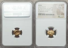 Ancients Greek LYDIAN KINGDOM. Alyattes or Walwet (ca. 610-561 BC). EL third stater or trite (4.73 gm). NGC Choice XF 4/5 - 4/5.  Uninscribed issue, Lydo-Milesian standard. Sardes mint. Head of lion r