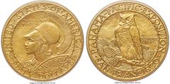 Commemorative Gold 1915-S $50 Panama-Pacific 50 Dollar Round MS64 PCGS. CAC. The 1915-S Panama-Pacific fifty dollar gold piece was part of an ambitious five-coin set of commemorative coins issued in c
