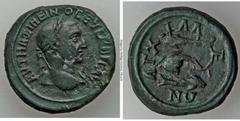 Ancients Roman Provincial THRACE. Anchialus. Maximinus I Thrax (AD 235-238). AE25 (11.20 gm). VF. AVT MAΞIMEIN-O CEYCEBHC AVΓ, laureate head of Maximinus I right / AΓX-IAΛ-E-ΩN, dolphin between two fi