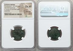 Ancients Roman Imperial Constantine I the Great (AD 307-337). Brockage AE3 or BI nummus. NGC Choice XF, scratches. Uncertain mint (mostly likely Constantinople based on style), ca. AD 328. CONSTANTI-N