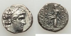 Ancients Greek SELEUCID KINGDOM. Alexander I Theopator Euergetes (150-145 BC). AR drachm (3.89 gm). About XF. Antioch on the Orontes, undated with controls of Seleucid Era 164-165 (149/8-148/7 BC). Di