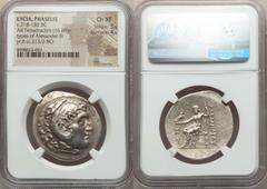 Ancients Greek LYCIA. Phaselis. Ca. 218-185 BC. AR tetradrachm (30mm, 16.88 gm, 12h). NGC Choice XF 5/5 - 4/5.  Name and types of Alexander III the Great of Macedon, dated CY 6 (213/2 BC). Head of Her