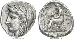 Ancients Ancients PHOCIS. Delphi. Ca. 338-334 BC. AR stater (24mm, 12.29 gm, 6h). NGC (photo-certificate) AU ★ 5/5 - 5/5, Fine Style. Amphictionic issue. Veiled head of Demeter to left, wearing wreath