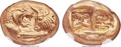 Ancients Ancients LYDIAN KINGDOM. Croesus (ca. 561-546 BC). AV stater (19mm, 10.79 gm). NGC MS ★ 5/5 - 5/5. Sardes, "heavy" standard, ca. 561-550 BC. Confronted foreparts of lion (on left, facing righ