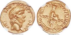 Ancients Ancients Nero (AD 54-68). AV aureus (18mm, 7.63 gm, 3h). NGC AU ★ 5/5 - 4/5. Rome, December AD 62-December AD 63. NERO • CAESAR • AVG • IMP, bare head of Nero right / PONTIF MAX-TR P VIIII CO