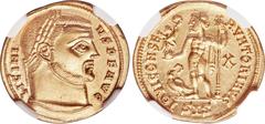 Ancients Ancients Licinius I (AD 308-324). AV aureus (19.5mm, 5.30 gm, 6h). NGC MS 5/5 - 4/5. Siscia, ca. AD 316. LICINI-VS P F AVG, laureate head of Licinius I right / IOVI CONSE-RVATORI AVG, Jupiter