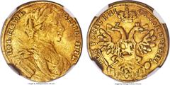 Russia Russia Peter I gold Ducat (Chervonets) 1711 Fine15 NGC, Moscow, Kadashevsky mint, KM133, Bit-16 (R3), Petrov 250 Roubles, Diakov-345 (R4), Fr-88, Obv. Laureate and armored bust of Peter I right