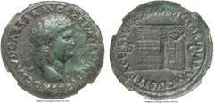 Ancients Nero (AD 54-68). AE sestertius (36mm, 27.37 gm, 7h). NGC XF 5/5 - 4/5, Fine Style, lt. smoothing. Lugdunum, AD 65. NERO CLAVD CAESAR AVG GER P M TR P IMP P P,  laureate head of Nero right, li
