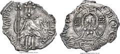 Russia Grand Principality of Kiev. Vladimir I, the Great (980-1015) silver Srebrennik ND UNC - scratch, edge chips, 24mm. 2.22gm. S&S Type I, 12-1 (same dies). Obv.: Enthroned figure of Grand Prince V
