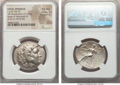 Ancients LYCIA. Phaselis. Ca. 218-185 BC. AR tetradrachm (31mm, 17.09 gm, 1h). NGC Choice AU 5/5 - 5/5.  Imitating issue in the name and types of Alexander III the Great of Macedon, dated Civic Year 2