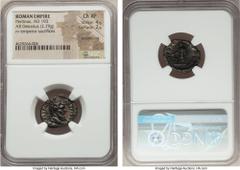 Ancients Pertinax (AD 193). AR denarius (18mm, 2.79 gm, 6h). NGC Choice XF 4/5 - 2/5, smoothing.  Rome, 1 January-28 March, AD 193. IMP CAES P HELV PERTIN AVG, laureate head of Pertinax right / VOT DE