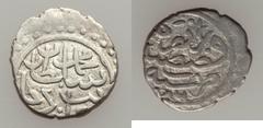 Islamic Dynasties Ottoman Empire. Mehmed II (2nd Reign, AH 855-886 / AD 1451-1481) silver Akce AH (8)86 (AD 1481/2) Choice UNC - scratch, Constantinople mint (in Turkey), 0.73g, 12mm, Fifth Series, A-
