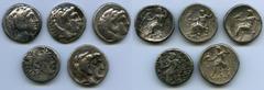 Ancients Ancient Lots ANCIENT LOTS. Greek. Macedonian and Seleucid Kingdoms. Alexander III the Great-Philip I Philadelphus (323-76/5 BC). Lot of five (5) AR tetradrachms. VF. Includes: (4) Alexander I