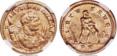 Ancients Maximian (AD 286-310). AV aureus (22mm, 5.65 gm, 1h) NGC Choice VF 5/5 - 2/5. Rome. V-IRTVS MAXIMIANI AVG, laurate, cuirassed bust of Maximian right, seen from front, wearing full aegis decor