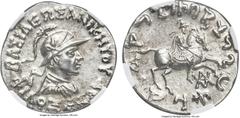 Ancients INDO-GREEK KINGDOMS. Bactria. Philoxenus Aniketos (ca. 125-110 BC). AR Indic tetradrachm (27mm, 9.91 gm, 12h). NGC MS 5/5 - 4/5.  Uncertain mint in Paropamisadai or Gandhara. BAΣIΛEΩΣ ANIKHTΟ