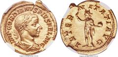 Ancients Gordian III (AD 238-244). AV aureus (21mm, 5.05 gm, 12h). NGC Choice MS 5/5 - 5/5, Fine Style. Rome, ca. AD 241-243. IMP GORDIANVS PIVS FEL AVG, laureate, draped and cuirassed bust of Gordian