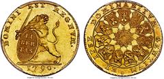 Austrian Netherlands Austrian Netherlands. Insurrection gold 14 Florins 1790-(b) MS62 PCGS, Brussels mint, KM51, Fr-402 (Belgium), NBBR-8. Given its one-year production, the Insurrection coinage of th
