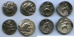 Ancients Ancient Lots ANCIENT LOTS. Greek. Macedonian Kingdom. Alexander III the Great (336-323 BC). Lot of four (4) AR tetradrachms. Fine-VF. Includes: (4) Alexander III the Great (336-323 BC), AR te
