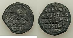 Ancients Byzantine Anonymous. Class A3. Time of Basil II-Constantine VIII (ca. AD 1020-1028). AE follis (28mm, 10.25 gm, 6h). XF. Constantinople. +EMMA-NOVHΛ, bust of Christ facing, wearing nimbus cru