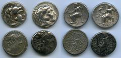 Ancients Ancient Lots ANCIENT LOTS. Greek. Macedonian and Seleucid Kingdoms. Alexander III the Great-Philip I Philadelphus (323-76/5 BC). Lot of four (4) AR tetradrachms. About VF-VF. Includes: (2) Al
