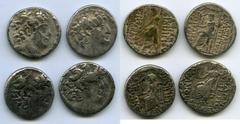 Ancients Ancient Lots ANCIENT LOTS. Greek. Seleucid Kingdom. Ca. 2nd-1st centuries BC. Lot of four (4) AR tetradrachms. Fine. Includes: (4) Philip I Philadelphus, AR tetradrachms. Various dates and se