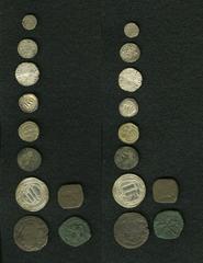 Lot of ten medieval coins. Includes: Islamic. Abbasid. Dirham // Ottoman. Akce // Mongol. Dirham // Strassburg. Bracteat // Spain. Denier // Toulouse. Denier // Norman Sicily. Follaro // Unidentified 
