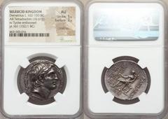 Ancients Greek SELEUCID KINGDOM. Demetrius I Soter (162-150 BC). AR tetradrachm (31mm, 16.61 gm, 2h). NGC AU 5/5 - 2/5, scratches. Antioch on the Orontes, dated Seleucid Era 161 (152/1 BC). Diademed h