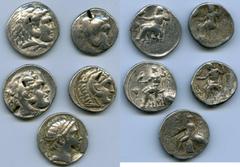 Ancients Ancient Lots ANCIENT LOTS. Greek. Macedonian and Seleucid Kingdoms. Ca. 336-246 BC. Lot of five (5) AR tetradrachms. VG-VF, test cuts, bankers punches. Includes: (4) Macedonian Kingdom, Alexa