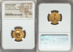 Ancients Roman Imperial Titus, as Augustus (AD 79-81). AV aureus (19mm, 7.07 gm, 6h). NGC Fine 5/5 - 3/5, edge marks. Rome, AD 79. IMP TITVS CAES VESPASIAN AVG P M, laureate head of Titus right / TR P