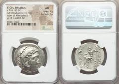 Ancients Greek LYCIA. Phaselis. Ca. 218-185 BC. AR tetradrachm (32mm, 16.71 gm, 12h). NGC AU 4/5 - 4/5. Late posthumous issue in the name and types of Alexander III the great of Macedon, dated Civic Y