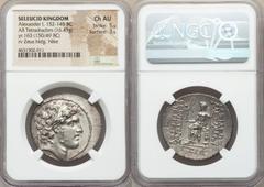 Ancients Greek SELEUCID KINGDOM. Alexander I Balas (152-145 BC). AR tetradrachm (31mm, 16.43 gm, 12h). NGC Choice AU 5/5 - 3/5. Antioch on the Orontes, dated Seleucid Era 163 (150/149 BC). Diademed he