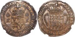 Great Britain Elizabeth I silver Trade "Portcullis Money" 4 Testerns ND (1600-1601) AU55 NGC, Tower mint, 'O' mm, S-2607B, Prid-2. 13.50gm. An absolutely fascinating piece of economic and colonial his