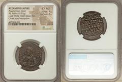 Ancients Byzantine Anonymous. Class A3. Time of Basil II-Constantine VIII (AD 1020-1028). AE follis (24mm, 10.93 gm, 6h). NGC Choice AU 4/5 - 4/5. Constantinople. +EMMA-NOVHΛ, bust of Christ facing, w