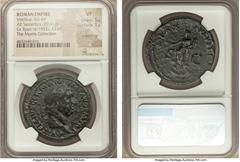 Ancients Vitellius (AD 69). AE sestertius (36mm, 29.41 gm, 6h). NGC VF 5/5 - 1/5, smoothing. Rome, April-December AD 69. A VITELLIVS GERMAN-IMP AVG P M TR P, laureate head of Vitellius right / PAX AVG