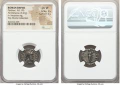 Ancients Pertinax (1 January-28 March AD 193). AR denarius (18mm, 3.01 gm, 12h). NGC Choice VF 4/5 - 5/5. Rome. IMP CAES P HELV-PERTIN AVG, laureate head of Pertinax right / AEQVIT AVG-TR P COS II, Ae