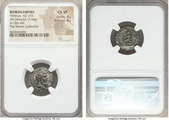 Ancients Pertinax (1 January-28 March AD 193). AR denarius (17mm, 3.44 gm, 6h). NGC Choice VF 4/5 - 4/5. Rome. IMP CAES P HELV-PERTIN AVG, laureate head of Pertinax right / OPI•DIVIN-TR P COS II, Ops,